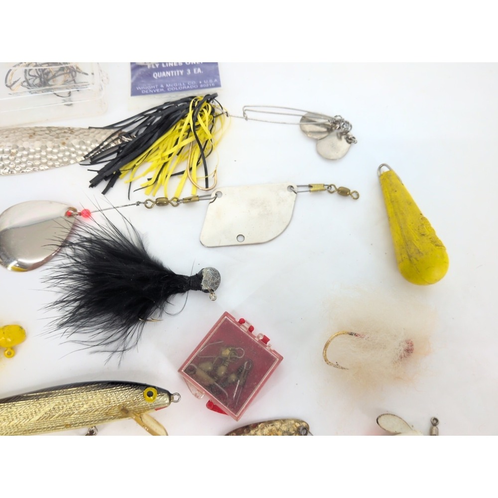 Vintage Fishing Lures Lot Mepps Aglia Red Devil Rapala Hula Spinners Hooks - Picture 7 of 14